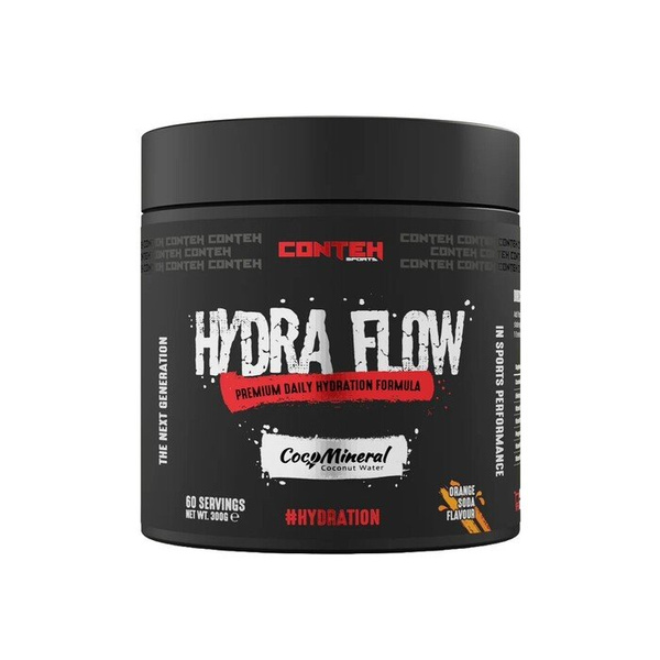 Conteh Sports Hydra Flow Elektrolity w Proszku Na Nawodnienie i Regenerację Pomarańczowa Oranżada 300g