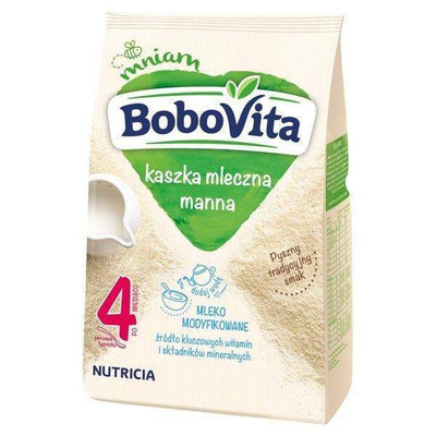 BoboVita Kaszka Mleczna Manna Mleko Modyfikowane po 4 Miesiącu 230g