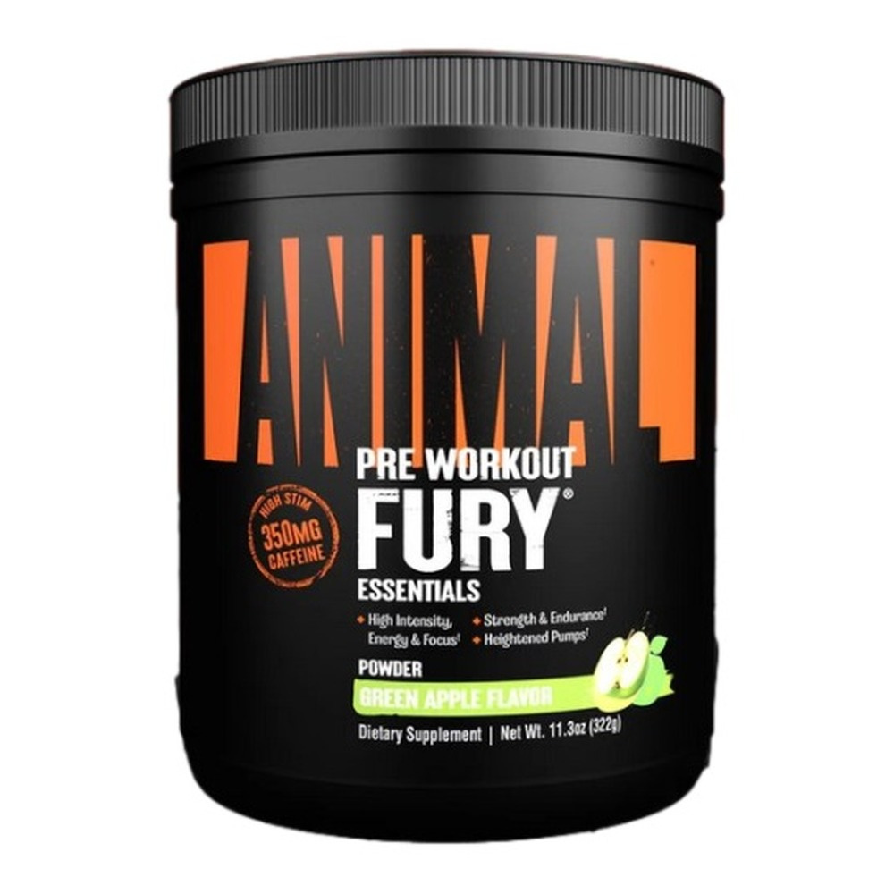 Animal Fury Zielone Jabłko Przedtreningówka w Proszku Na Intensywny Trening 330g