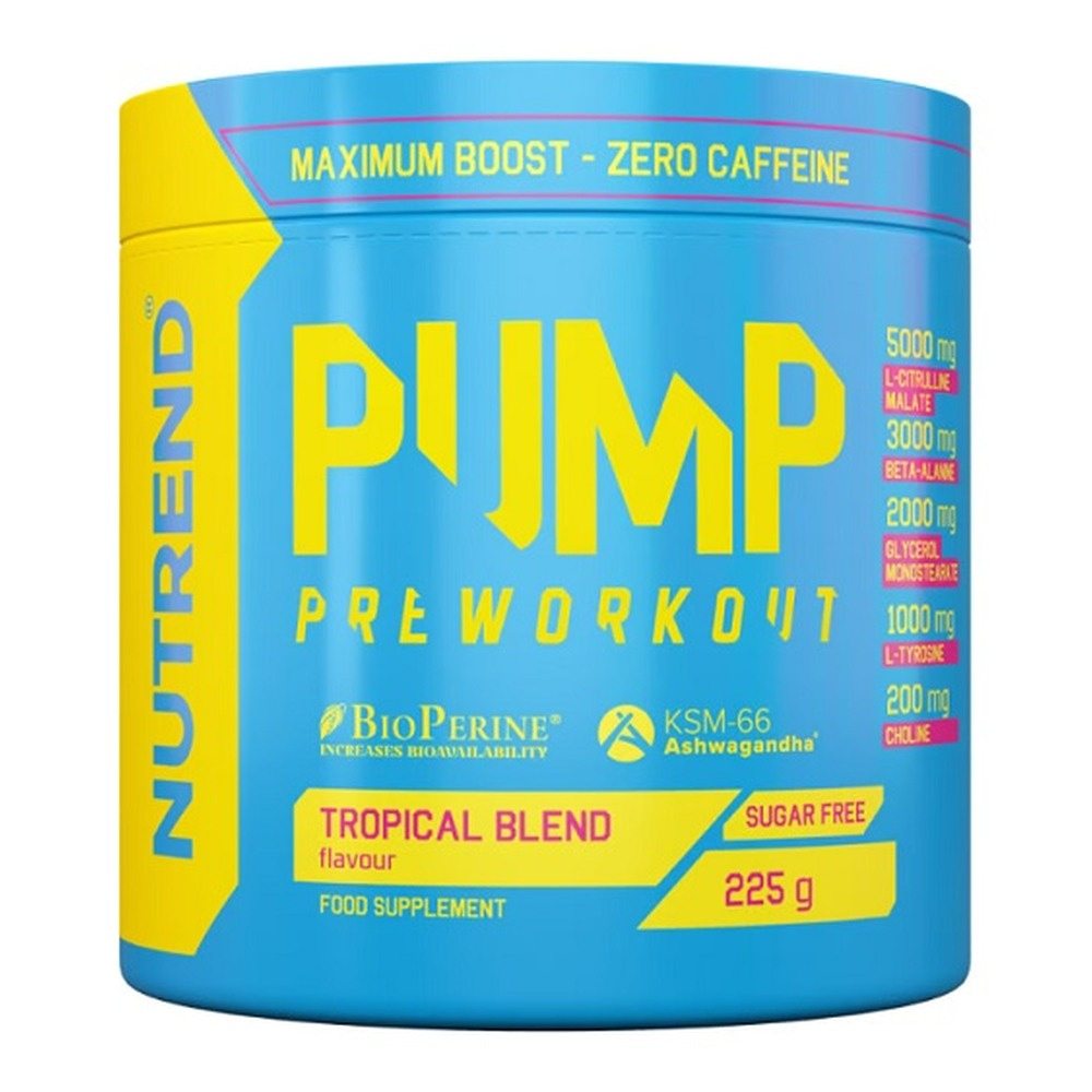Nutrend Pump Przedtreningówka bez Kofeiny na Pompę Mięśniową i Wydajność 225g