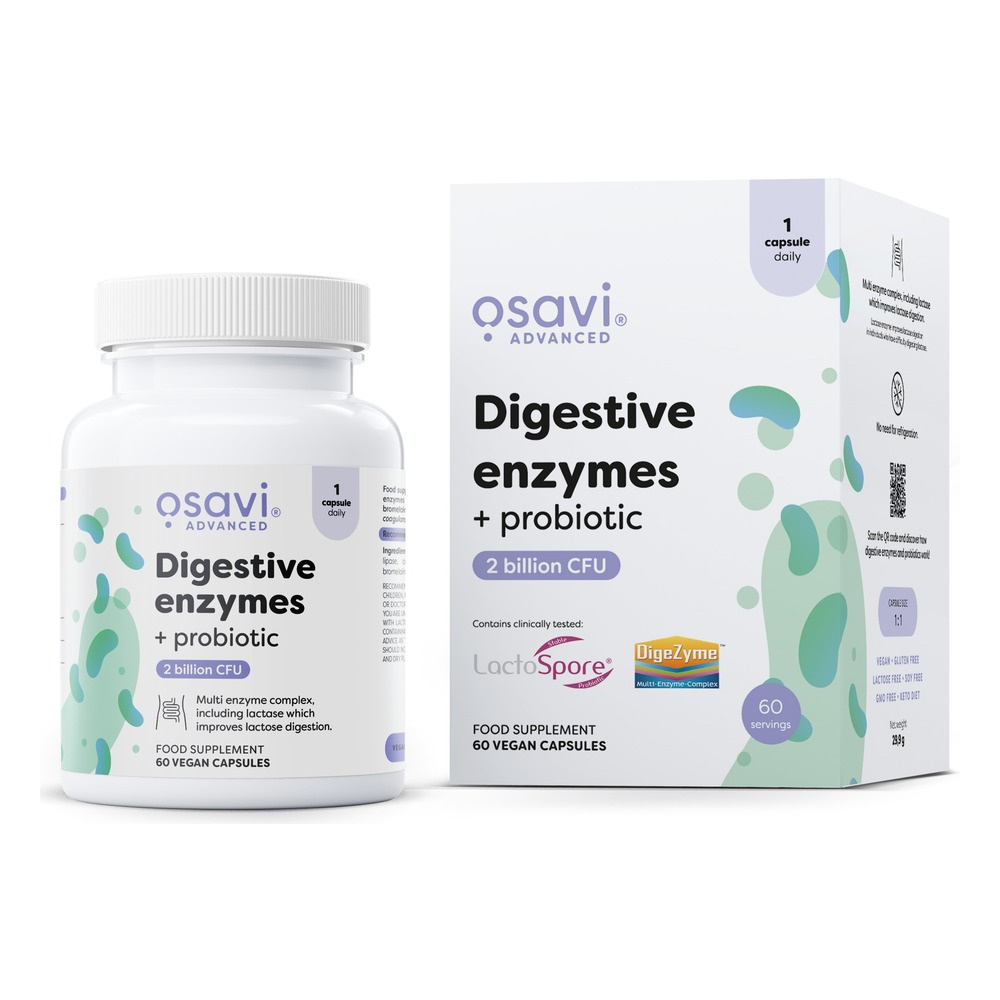 Osavi Enzymy Trawienne + Probiotyk 60 Kapsułek