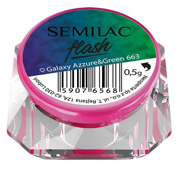 Semilac Flash Galaxy - 663 Azzure & Green Nail Powder 0.5g