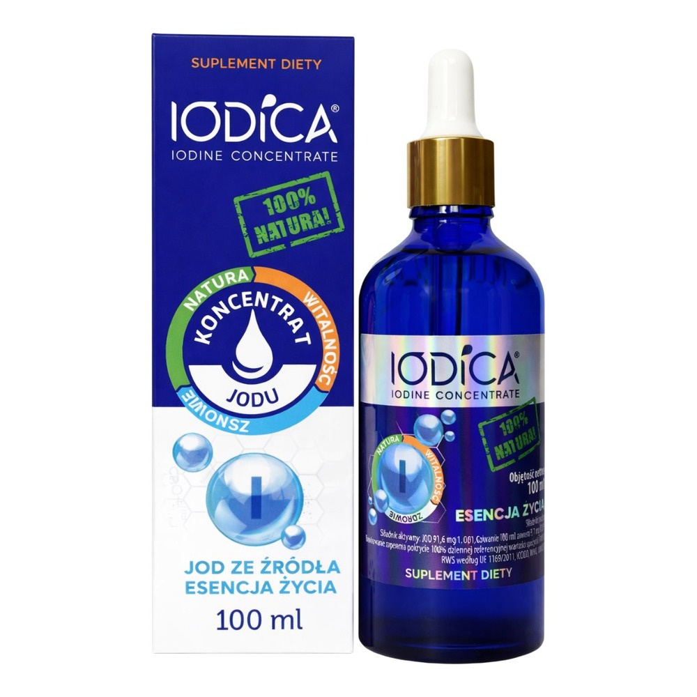 IODICA Naturalny koncentrat jodu 100ml butelka szklana + pipeta