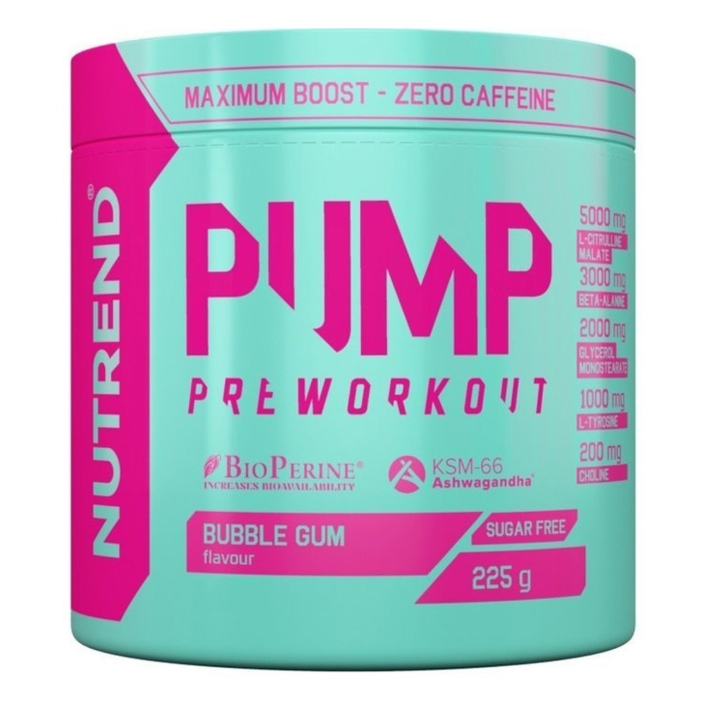 Nutrend Pump Przedtreningówka na Pompę Mięśniową i Wydajność Guma Balonowa 225g