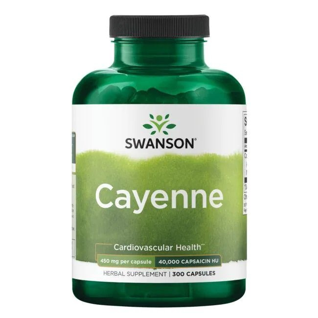 Swanson Cayenne 450mg Wspomagający Procesy Metaboliczne 300 Kapsułek