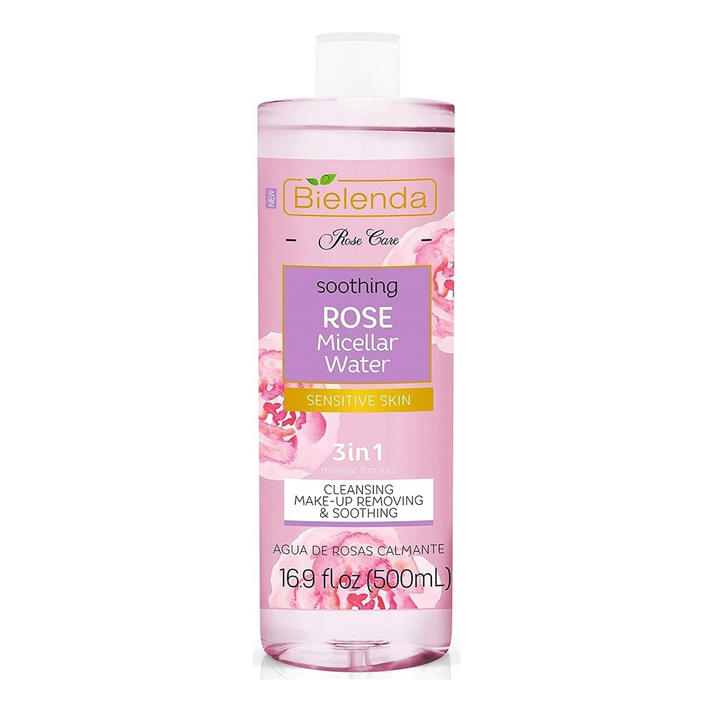 Bielenda Rose Care Wygładzający i Oczyszczający Różany Płyn Micelarny 3w1 do Wrażliwej Cery 500ml  