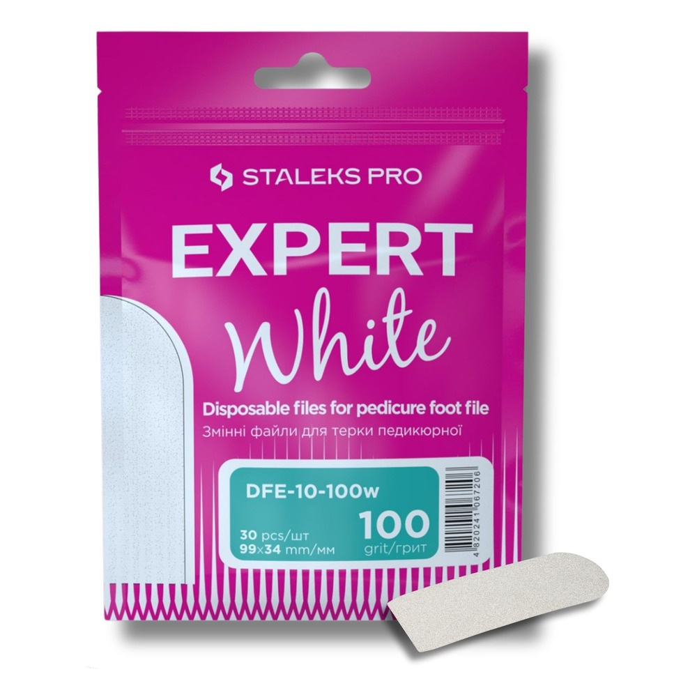 Staleks Pro Expert Wymienne Pilniki Białe do Tarki do Pedicure EXPERT 10 30 Sztuk