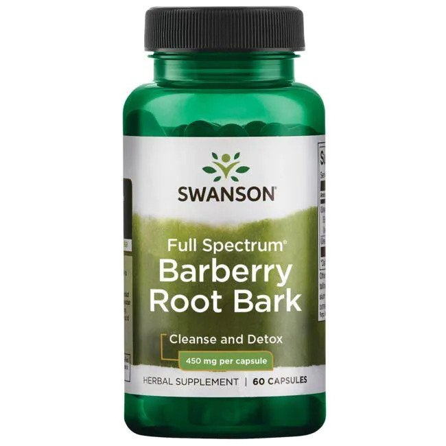 Swanson Kora Korzenia Berberysu 450mg na Wsparcie Oczyszczania 60 Kapsułek