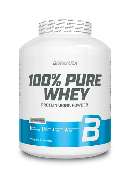 BioTechUSA 100% Pure Whey Bezsmakowe Białko Serwatkowe na Wzrost i Utrzymanie Mięśni 2270g