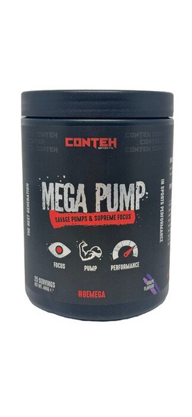 Conteh Sports Mega Pump Przedtreningówka Bez Stymulantów Na Skupienie i Pompę Mięśniową 400g