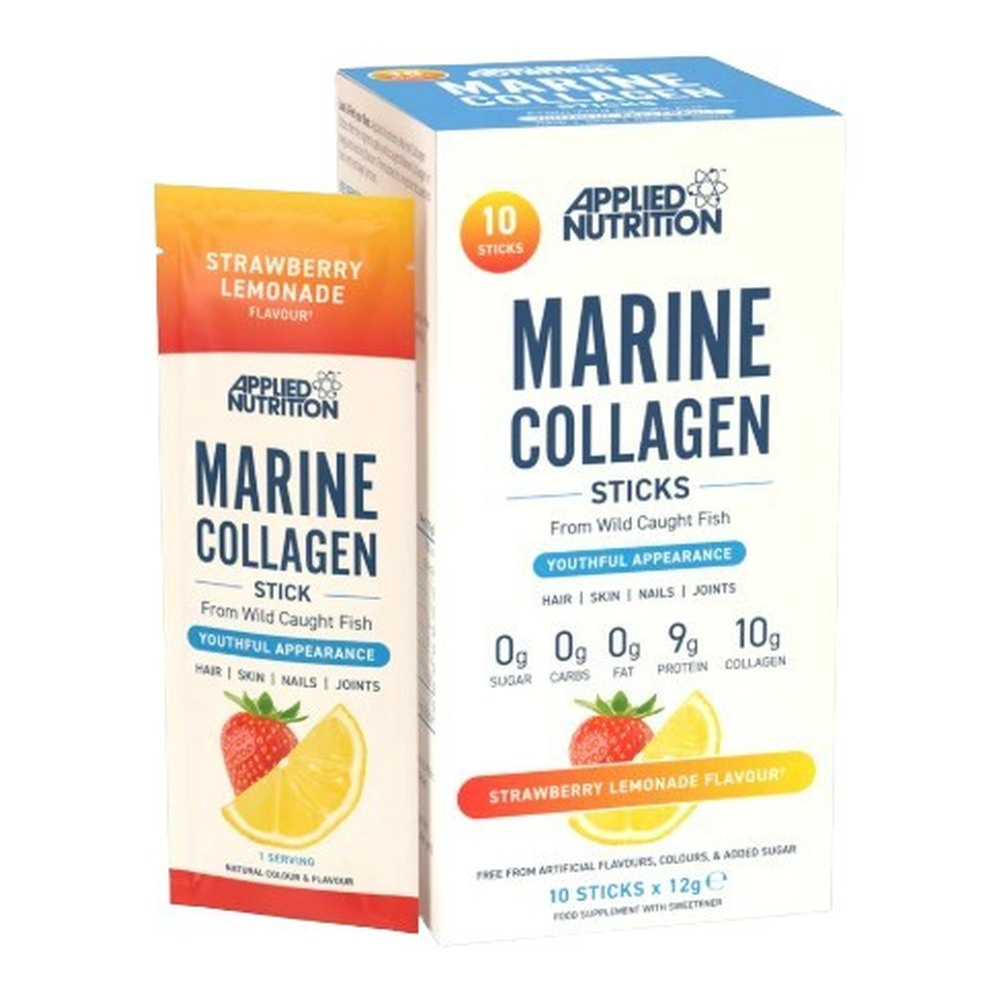 Applied Nutrition Kolagen Morski w Proszku Truskawka Lemoniada Na Skórę Włosy i Stawy 10 x 12g