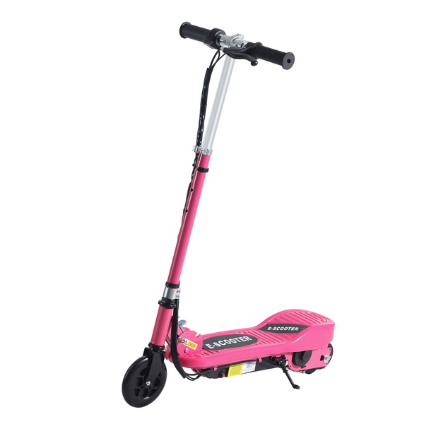 HOMCOM Foldable Electric Kids Scooter, Ride-on for Ages 7-14 Years, Pink