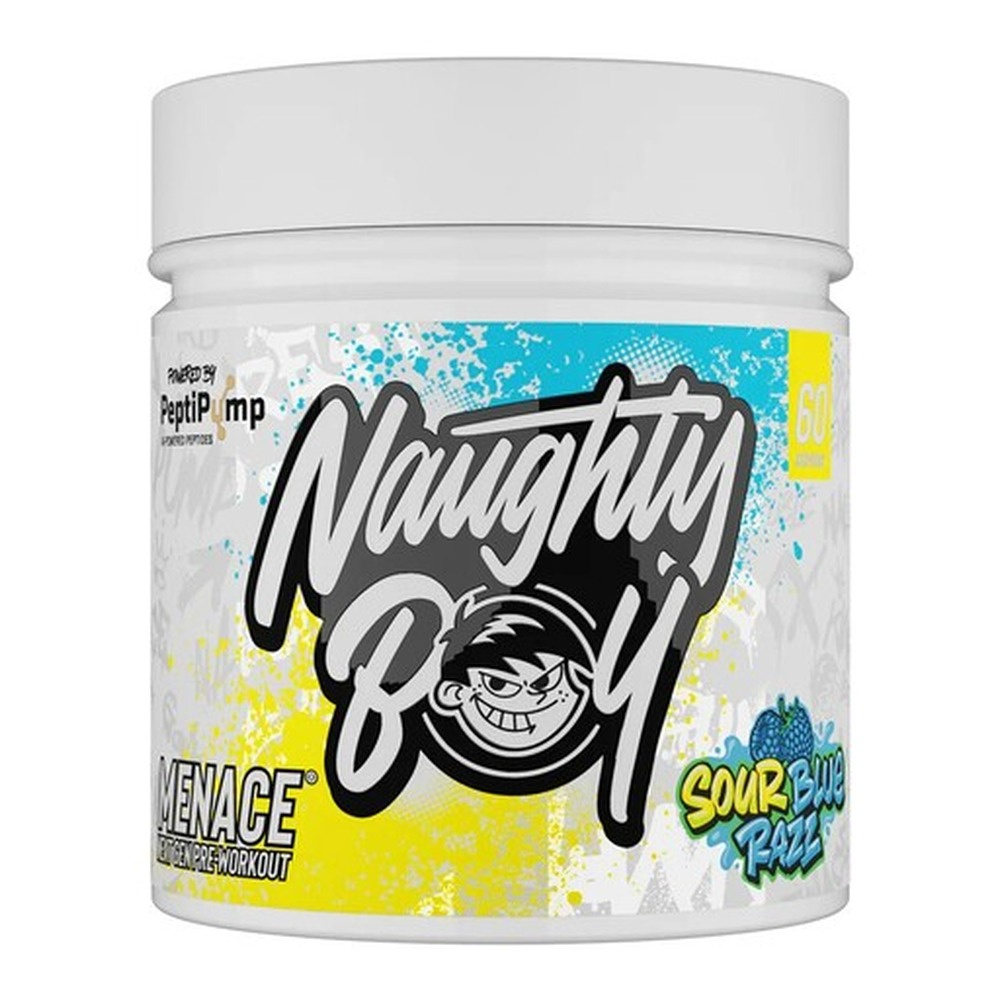 Naughty Boy Menace V2 Przedtreningówka Kwaśna Niebieska Malina Na Energię Pompę i Skupienie 420g
