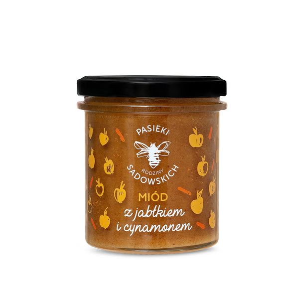Pasieki Sadowskich Miód z Jabłkiem i Cynamonem 430g