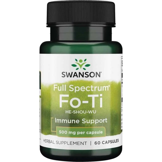 Swanson Full Spectrum Fo-Ti 500mg Wspomaga Organizm 60 Kapsułek