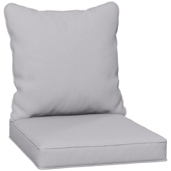 Outsunny Seat and Back Padded Cushion Set, CUSHION ONLY - Light Grey