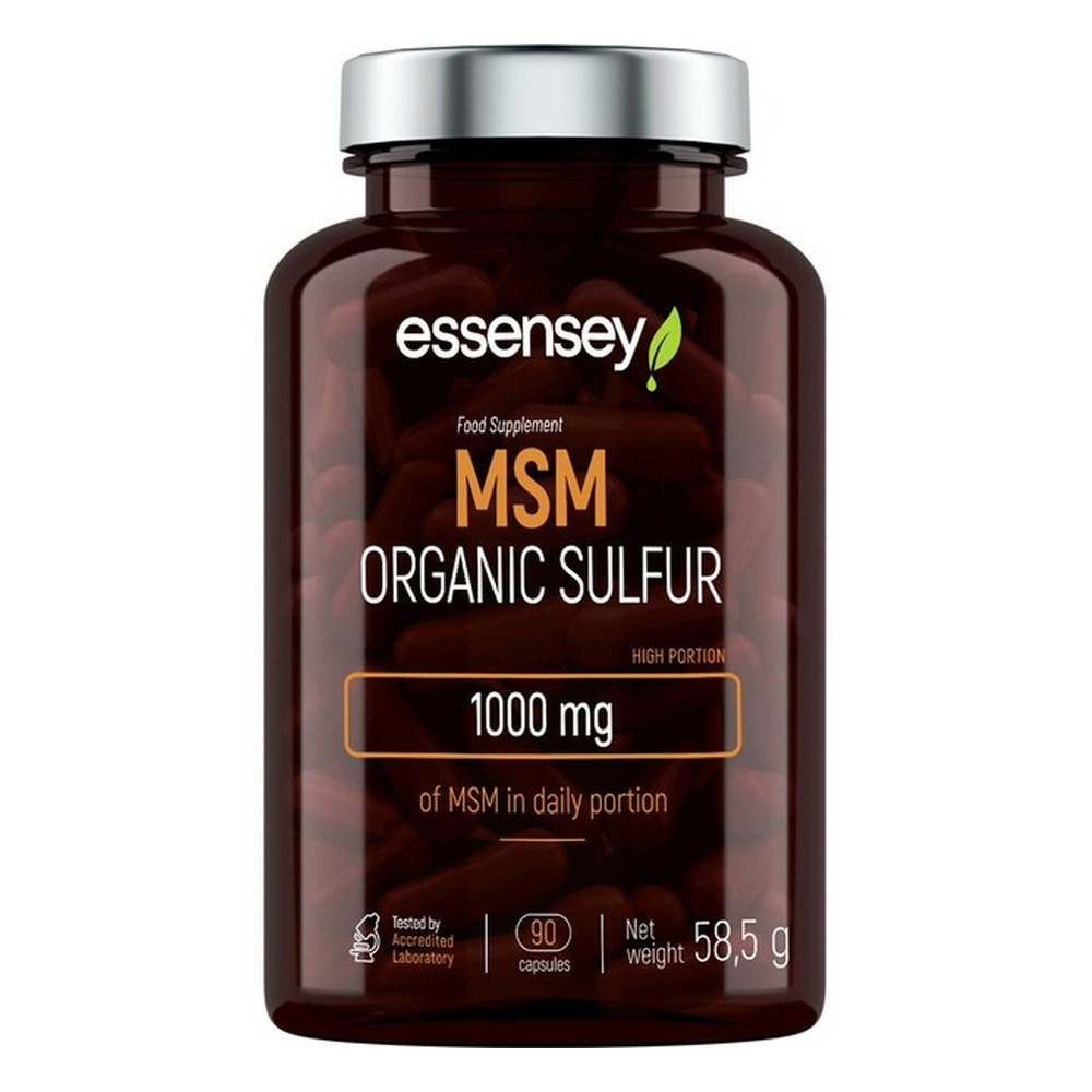 Essensey MSM Siarka 1000mg Suplement dla Osób Aktywnych Fizycznie 90 Kapsułek