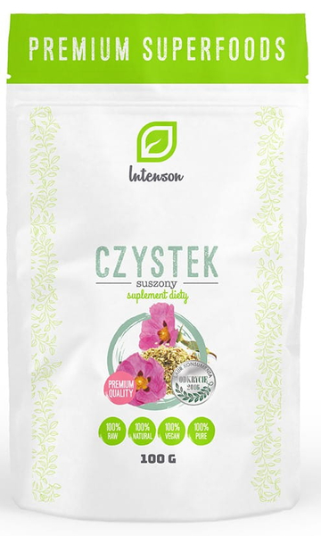 Intenson Wegański Naturalny Czystek Suszony Suplement Diety Wspierający Układ Immunologiczny 100g