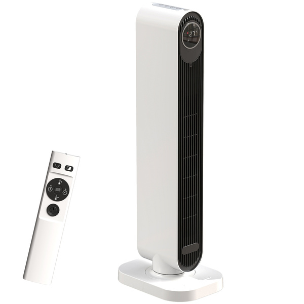 HOMCOM 2000W Ceramic Electric Heater with Fan, Timer, Oscillation - White