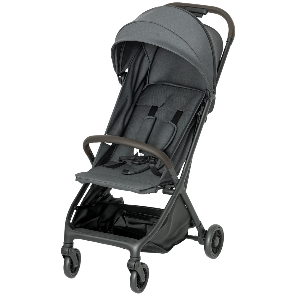 AIYAPLAY Foldable Baby Stroller with Adjustable Seat, 5-Point Harness, Canopy, Basket, 6.3kg Lightweight & Compact, Dark Grey