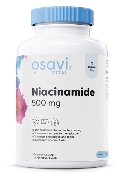Osavi Niacynamid 500mg Witamina B3 120 kapsułek wegańskich