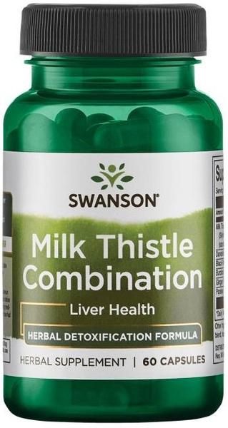 Swanson Milk Thistle Combination Ziołowy Kompleks na Wsparcie Wątroby 60 Kapsułek