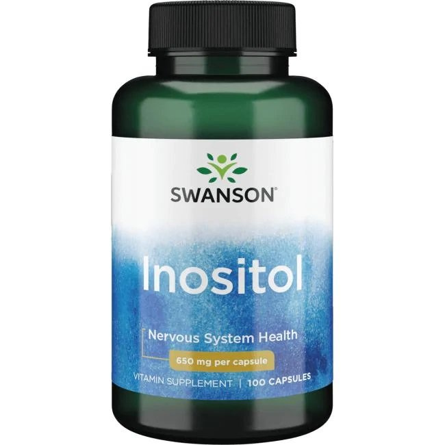 Swanson Inositol 650mg Witamina B8 na Wsparcie Układu Nerwowego 100 Kapsułek