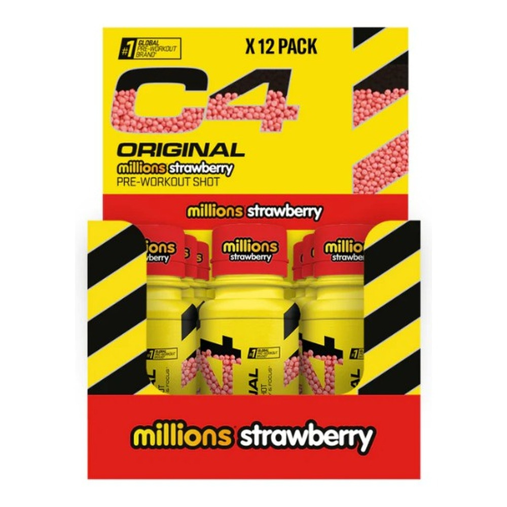 Cellucor C4 Original Shot Przedtreningowy o Smaku Truskawkowym Millions Na Energię i Skupienie 12 x 60ml