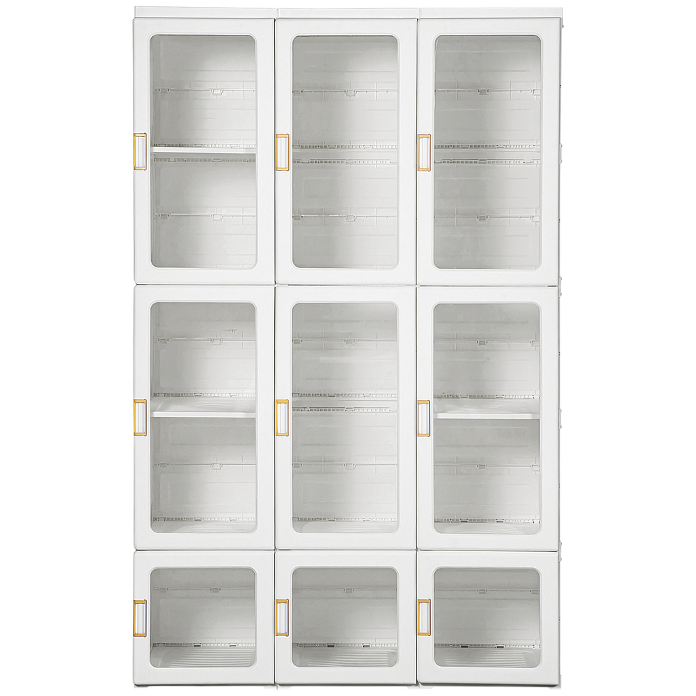 HOMCOM Portable Clothes Wardrobe for Bedroom, Foldable Clothes Organiser with Cube Storage, Hanging Rods, Magnet Doors, White