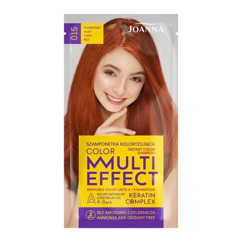 Joanna Multi Effect Szamponetka Koloryzująca 015 Płomienny Rudy 35g
