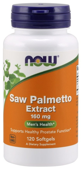 NOW Foods Ekstrakt z Palmy Sabałowej 160mg Na Zdrowie Prostaty 120 Kapsułek