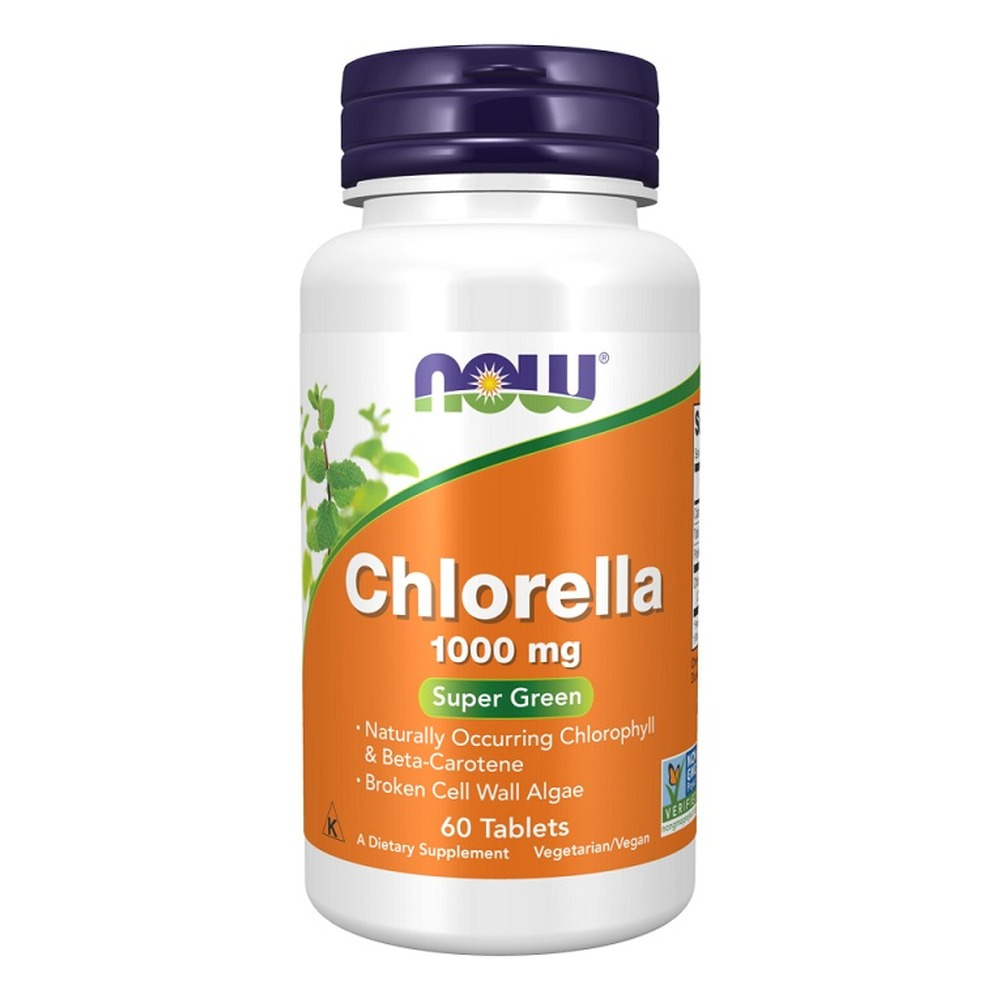 NOW Foods Chlorella 1000mg Suplement z Algami i Chlorofilem 60 Tabletek