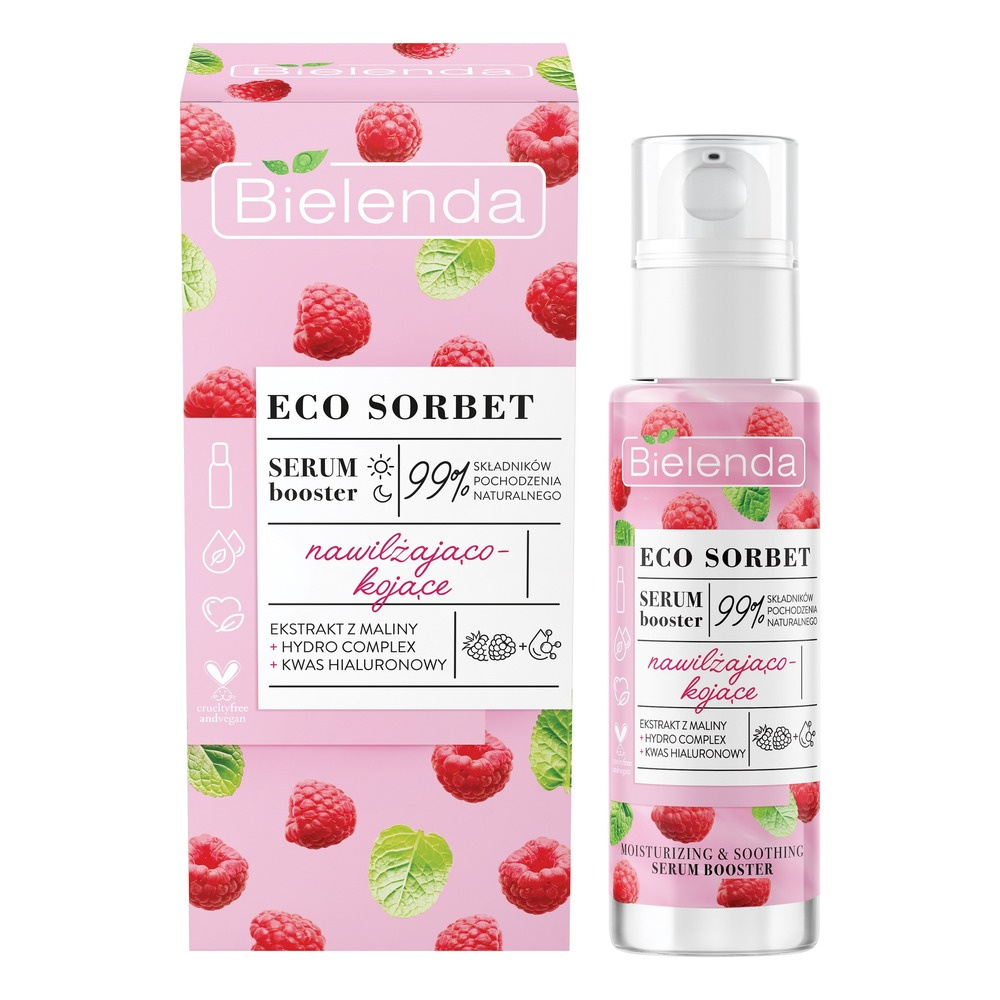 Bielenda Eco Sorbet Malina Silnie Nawilżające i Kojące Serum Booster dla Cery Wrażliwej 30ml