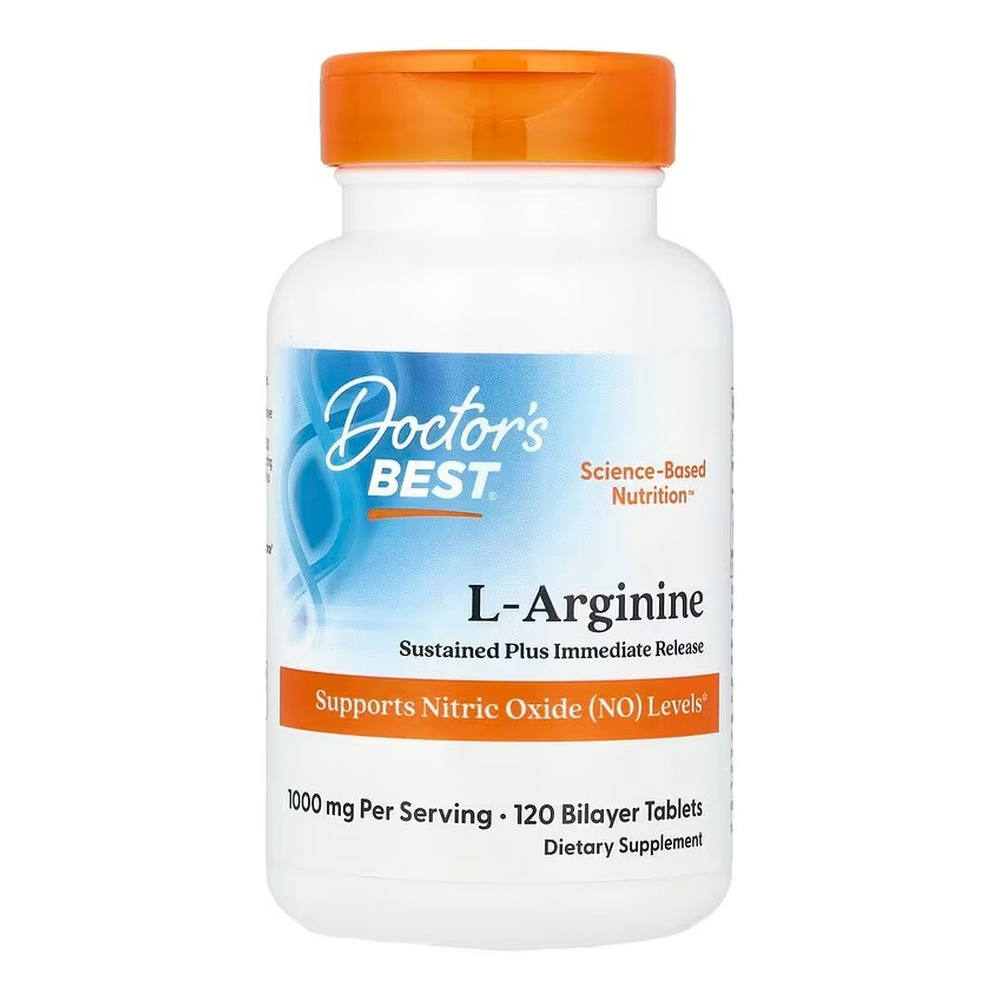Doctor's Best L-arginina - Sustained + Immediate Release, 1000mg Tabletki 120 tabletek