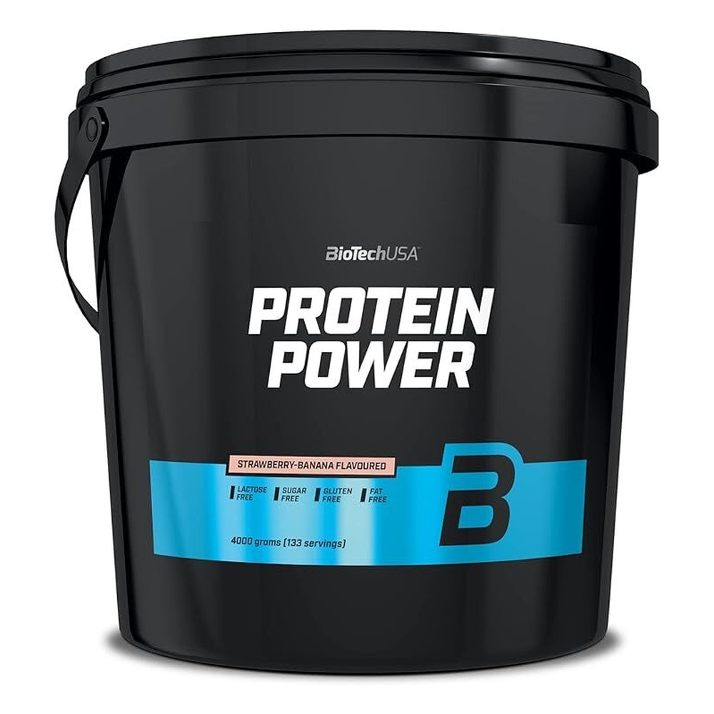 BioTechUSA Protein Power Truskawka Banan Odżywka Białkowa z Kreatyną Na Wsparcie Mięśni 4000g