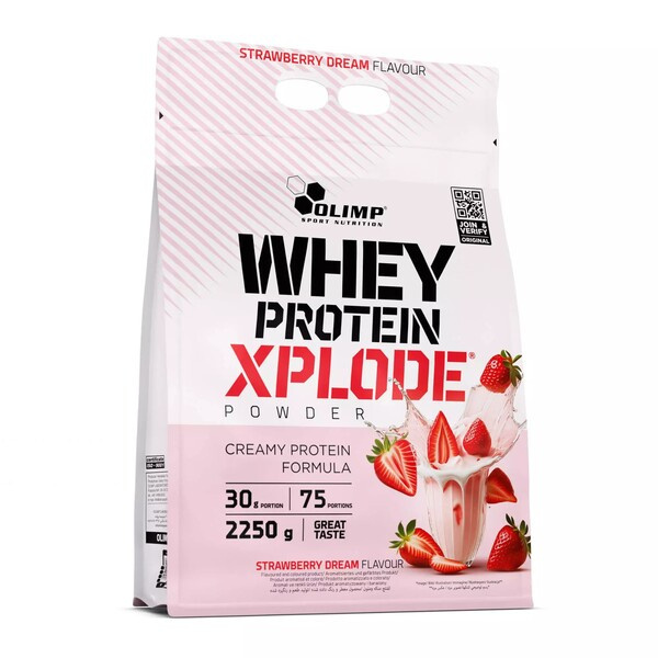 Olimp Whey Protein Xplode Truskawkowy Sen na Masę Mięśniową 2250g