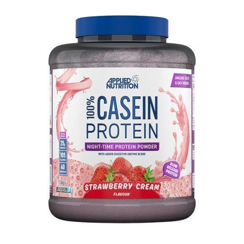 Applied Nutrition 100% Casein Protein Białko Kazeinowe Na Noc o Smaku Truskawkowej Śmietanki 1800g