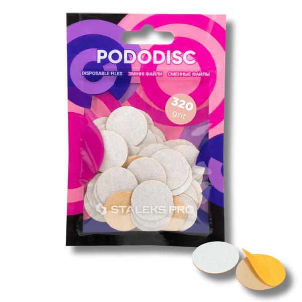 Staleks Pro Expert Disposable Pododisc Pedicure White Files  Size M Grit 320 50pcs