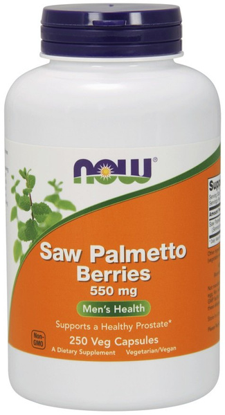 Now Foods Saw Palmetto Berries 550mg Palma Sabałowa Wspiera Zdrowie Prostaty 250 Kapsułek