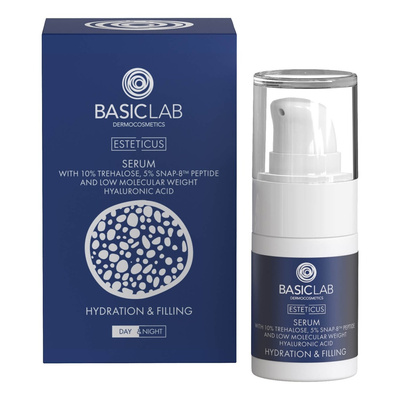 BasicLab Serum z Trehalozą 10% i 5% Peptydem Nawilżenie i Wypełnienie 15ml