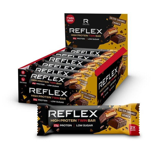 Reflex Nutrition High Protein Twin Bar, Salted Caramel Crunch - 12 x 60g