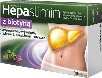 Hepaslimin z Biotyną na Wsparcie Wątroby i Prawidłowej Masy Ciała 30 Tabletek
