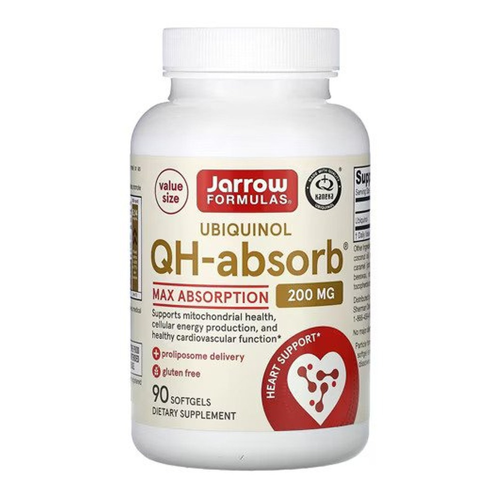 Jarrow Formulas Ubichinol QH-absorb 200mg na Energię Komórkową i Zdrowie Serca 90 Kapsułek Miękkich