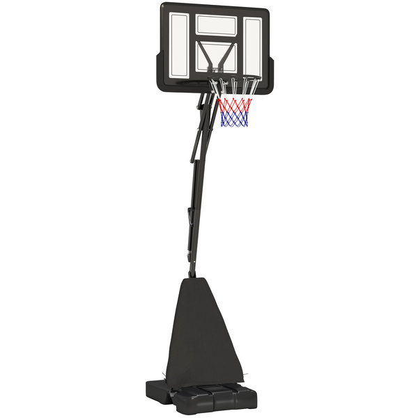 SPORTNOW 245-305cm Adjustable Basketball Hoop and Stand, with Wheels, Black