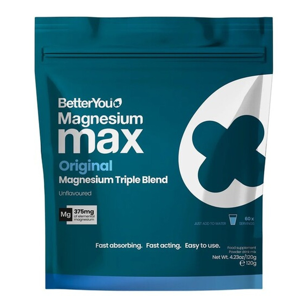 BetterYou Magnesium Max Original Magnez w Proszku Bezsmakowy Na Zmęczenie i Mięśnie 120g