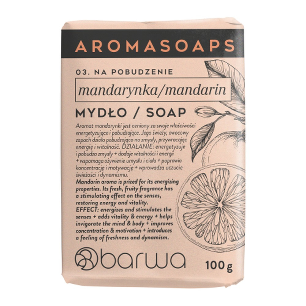 Barwa Aroma Soaps Mydło w Kostce Na Pobudzenie Mandarynka 100g