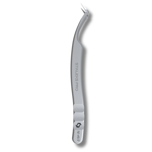 Staleks Pro Expert 45 Type 2 Eyelash Tweezers L-Shaped 40° Fiber Tips 1pc