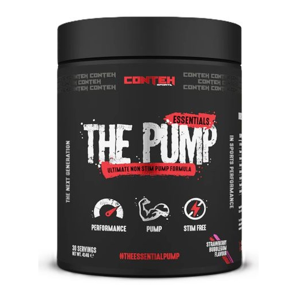 Conteh Sports The Pump Przedtreningówka Bez Kofeiny Na Pompę Mięśniową Truskawkowa Guma Balonowa 414g