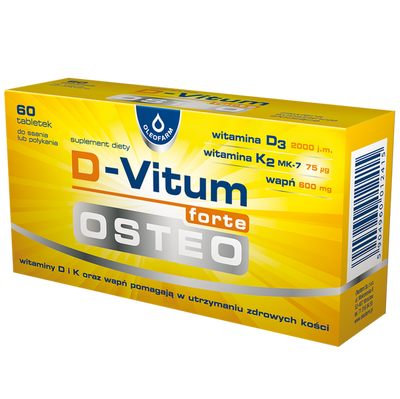 D-Vitum Forte Osteo Wapń Witamina D i K na Zdrowe Kości 60 Tabletek