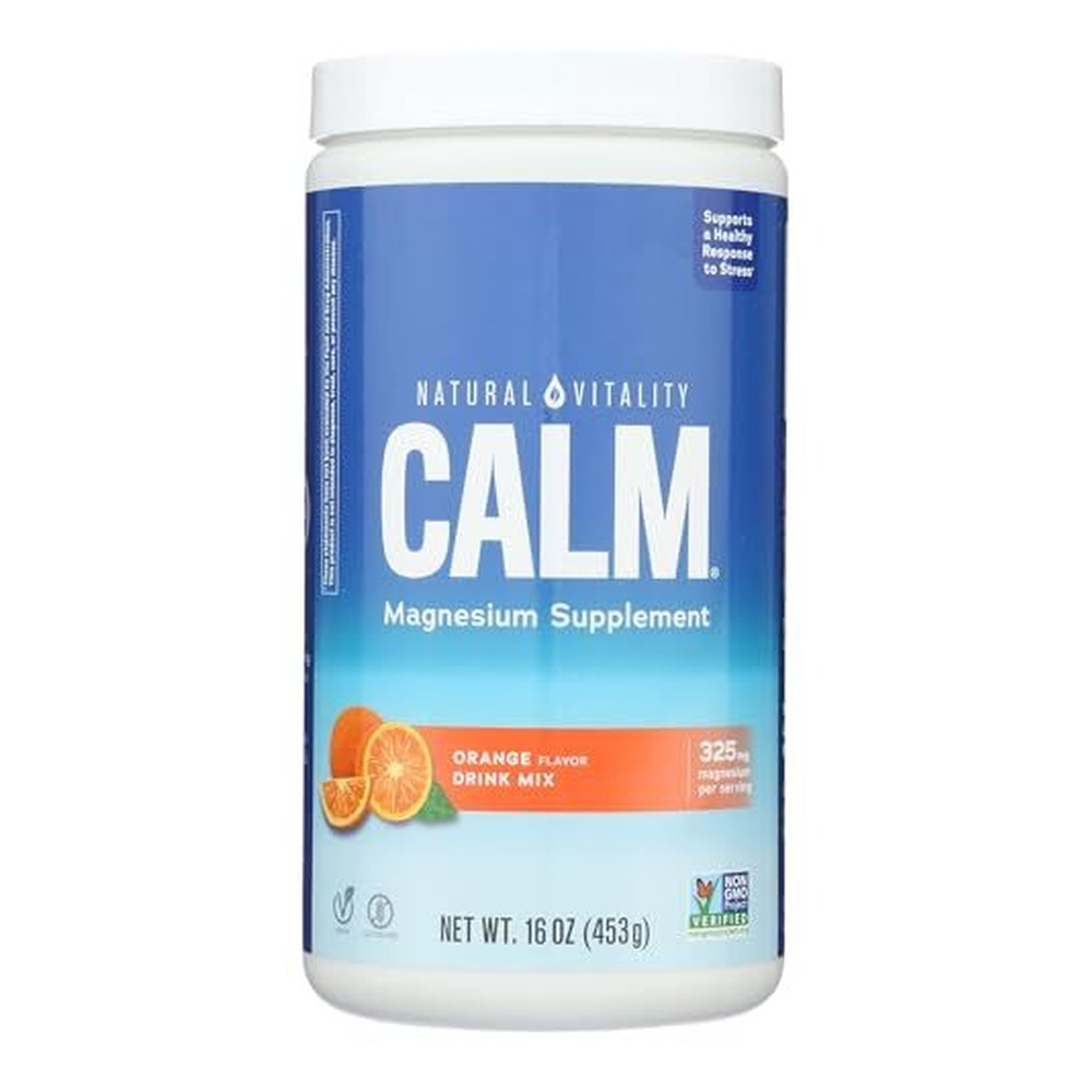 Natural Vitality Natural Calm Magnez w Proszku o Smaku Pomarańczowym Na Stres i Relaks 453g